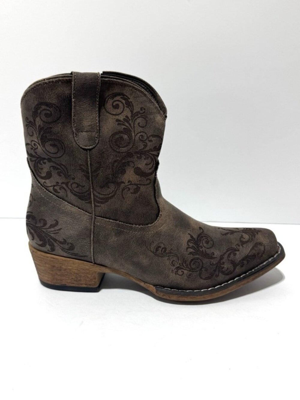 Roper Womens Short Stuff Boots Brown, Size 8.5 M